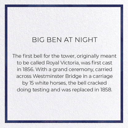 BIG BEN AT NIGHT: Painting Greeting Card