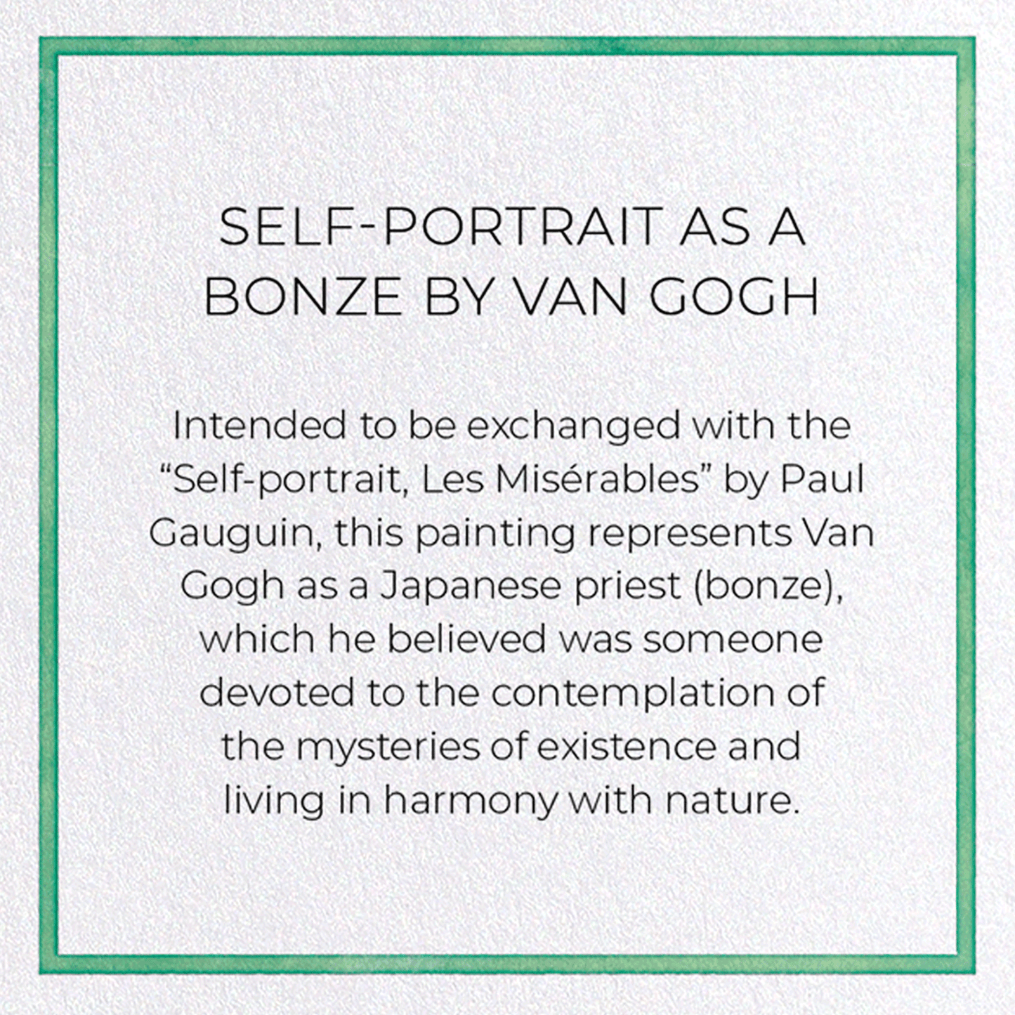 SELF-PORTRAIT AS A BONZE BY VAN GOGH: Painting Greeting Card