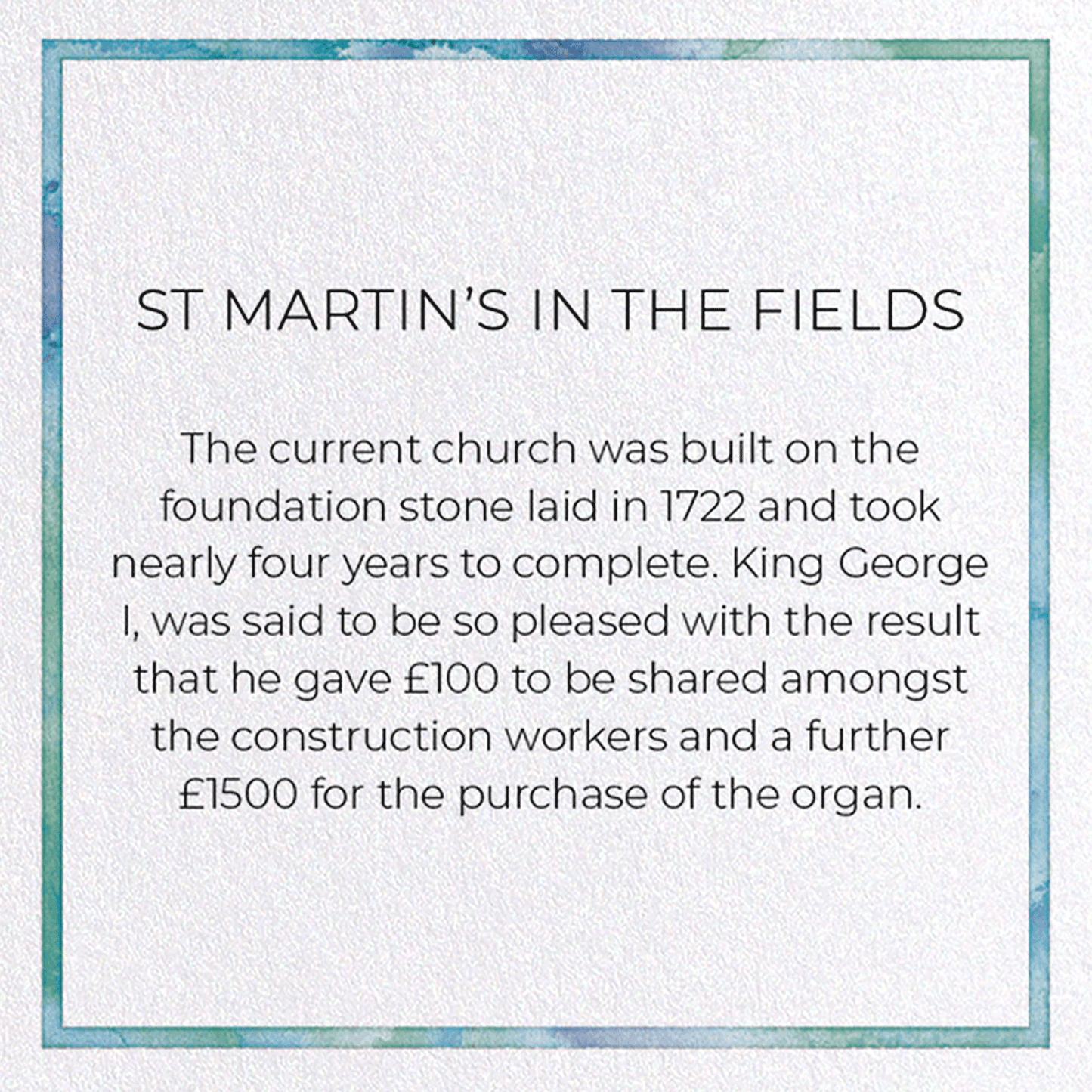 ST MARTIN'S IN THE FIELDS: Painting Greeting Card