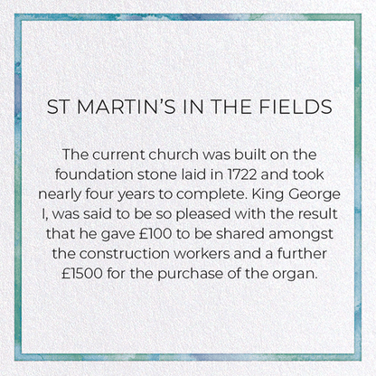 ST MARTIN'S IN THE FIELDS: Painting Greeting Card