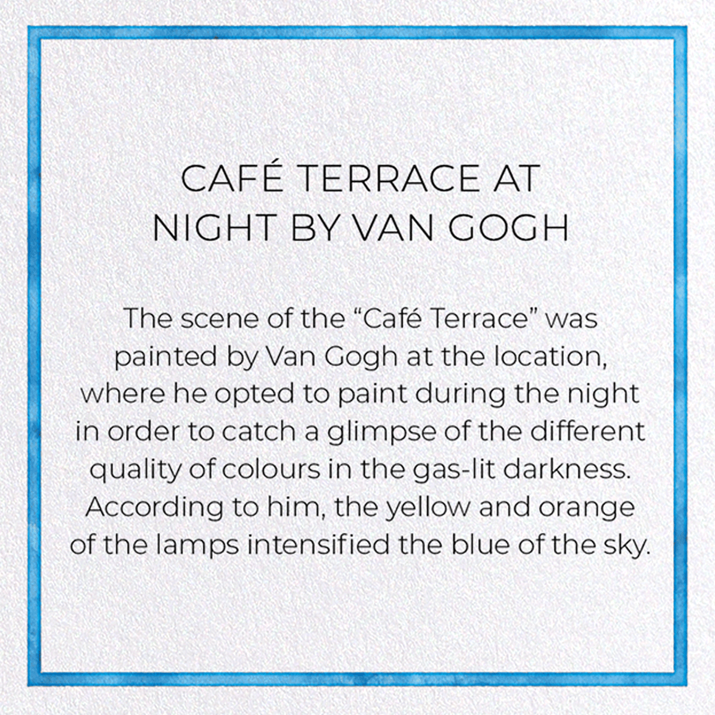CAFÉ TERRACE AT NIGHT BY VAN GOGH: Painting Greeting Card