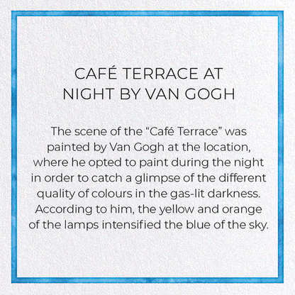 CAFÉ TERRACE AT NIGHT BY VAN GOGH: Painting Greeting Card