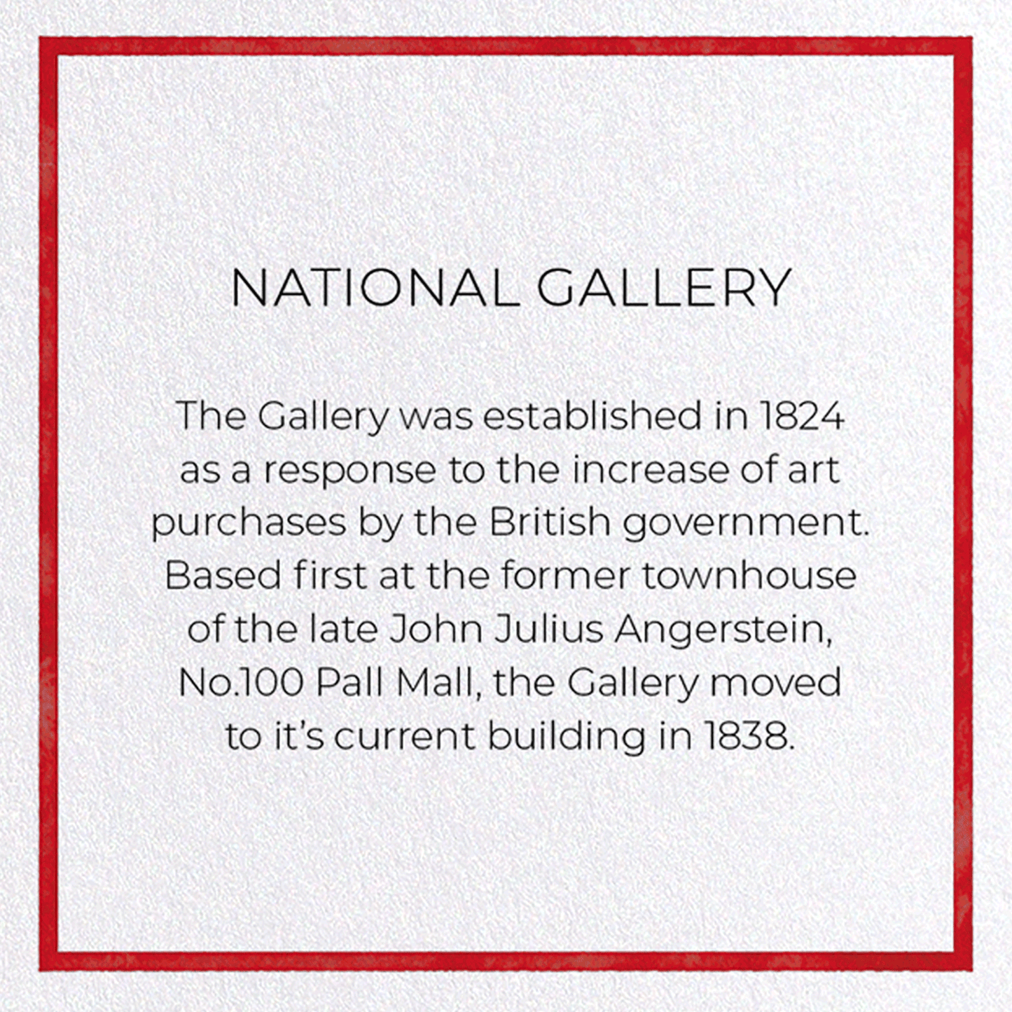 NATIONAL GALLERY: Painting Greeting Card
