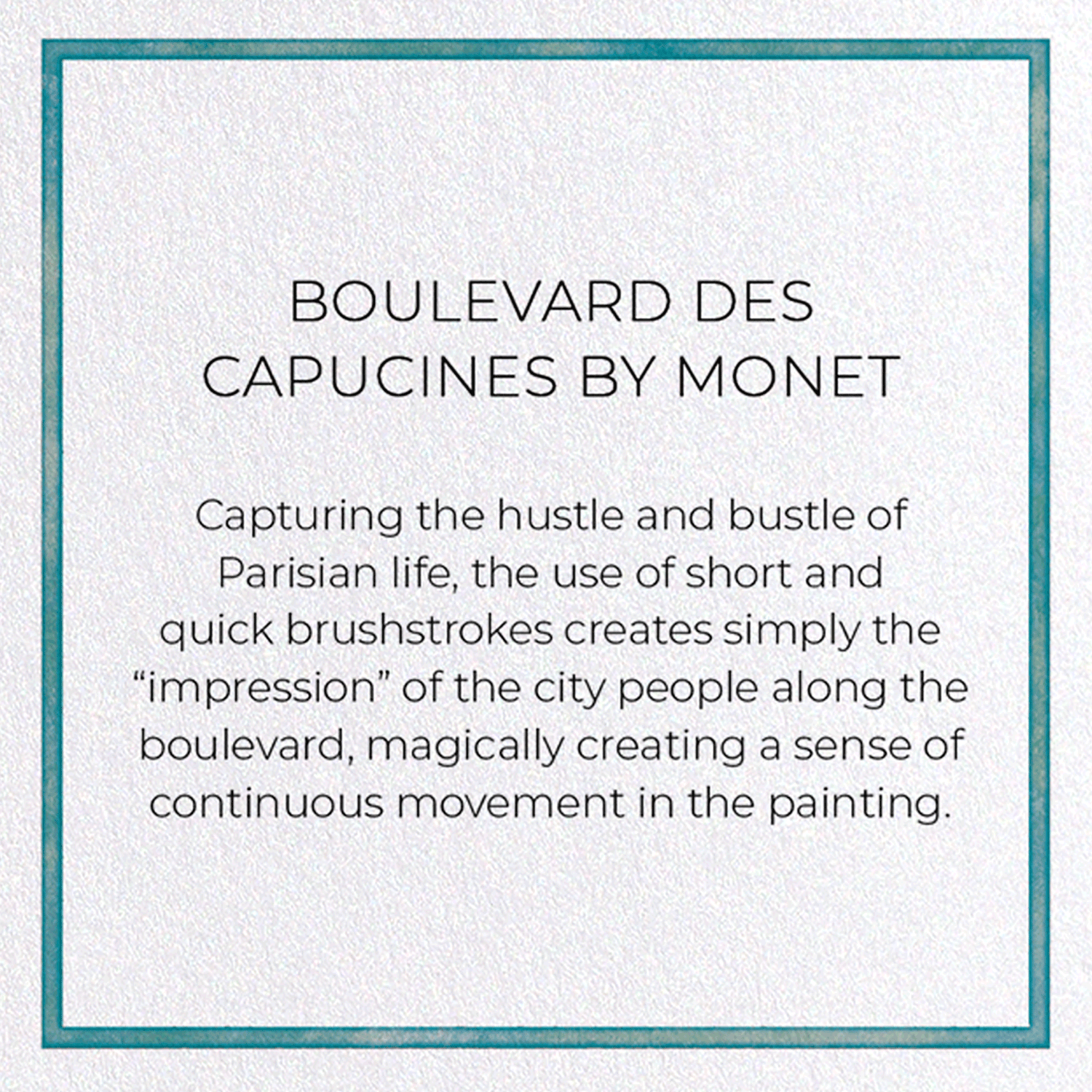 BOULEVARD DES CAPUCINES BY MONET: Painting Greeting Card