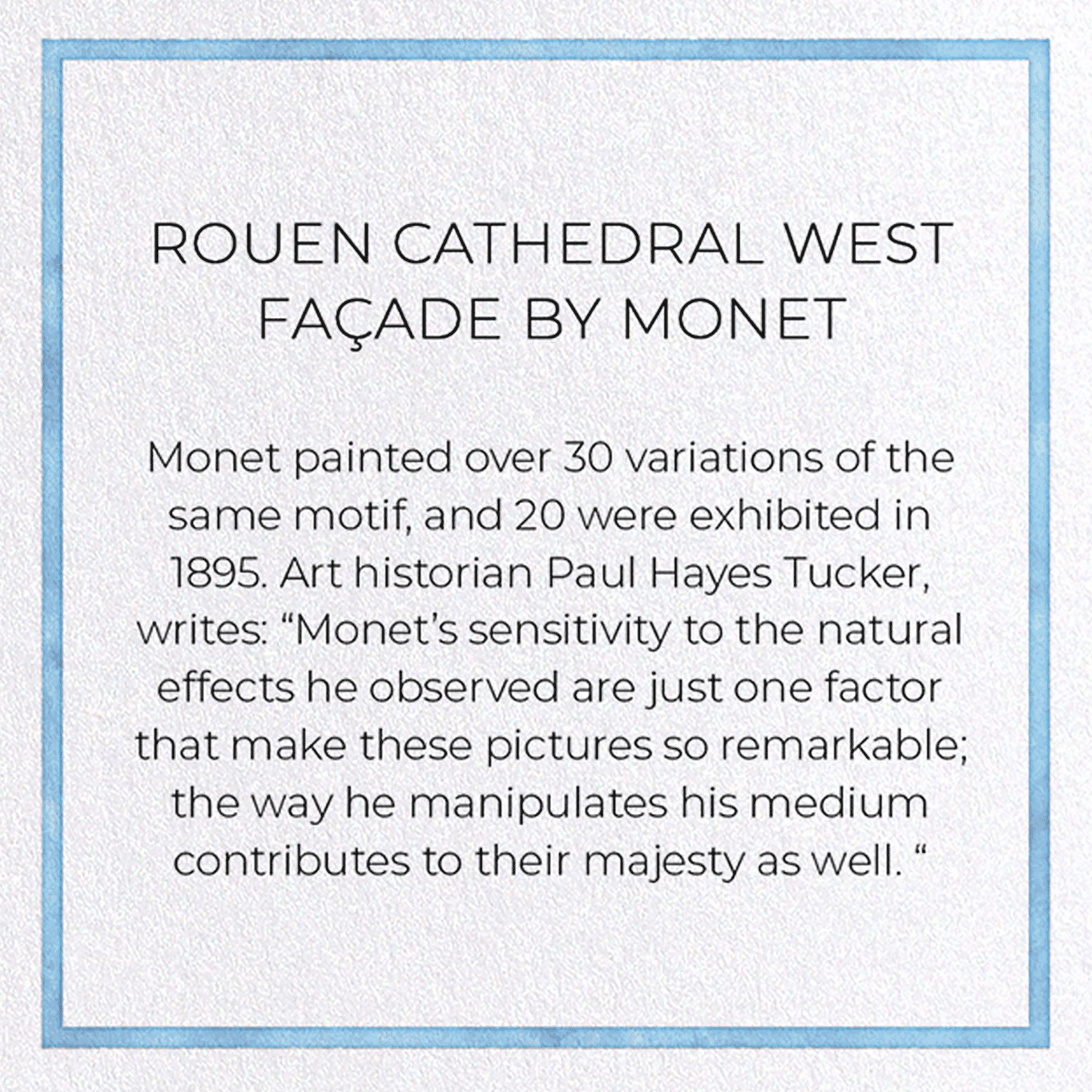 ROUEN CATHEDRAL WEST FAÇADE BY MONET: Painting Greeting Card