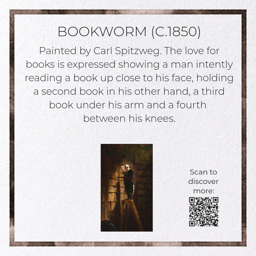 BOOKWORM (C.1850): Painting Greeting Card