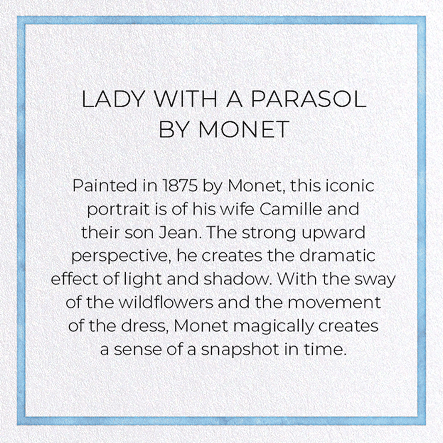 LADY WITH A PARASOL BY MONET: Painting Greeting Card