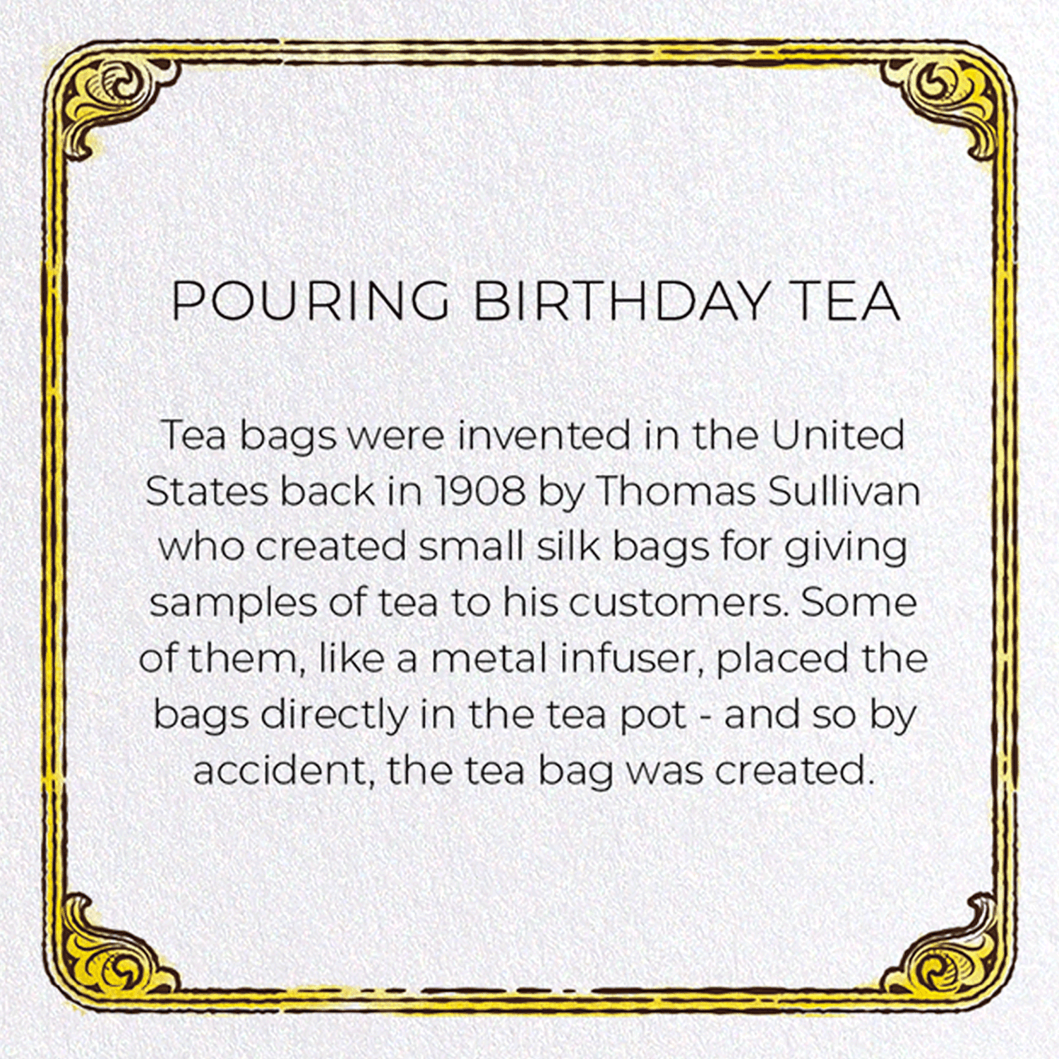 POURING BIRTHDAY TEA: Victorian Greeting Card