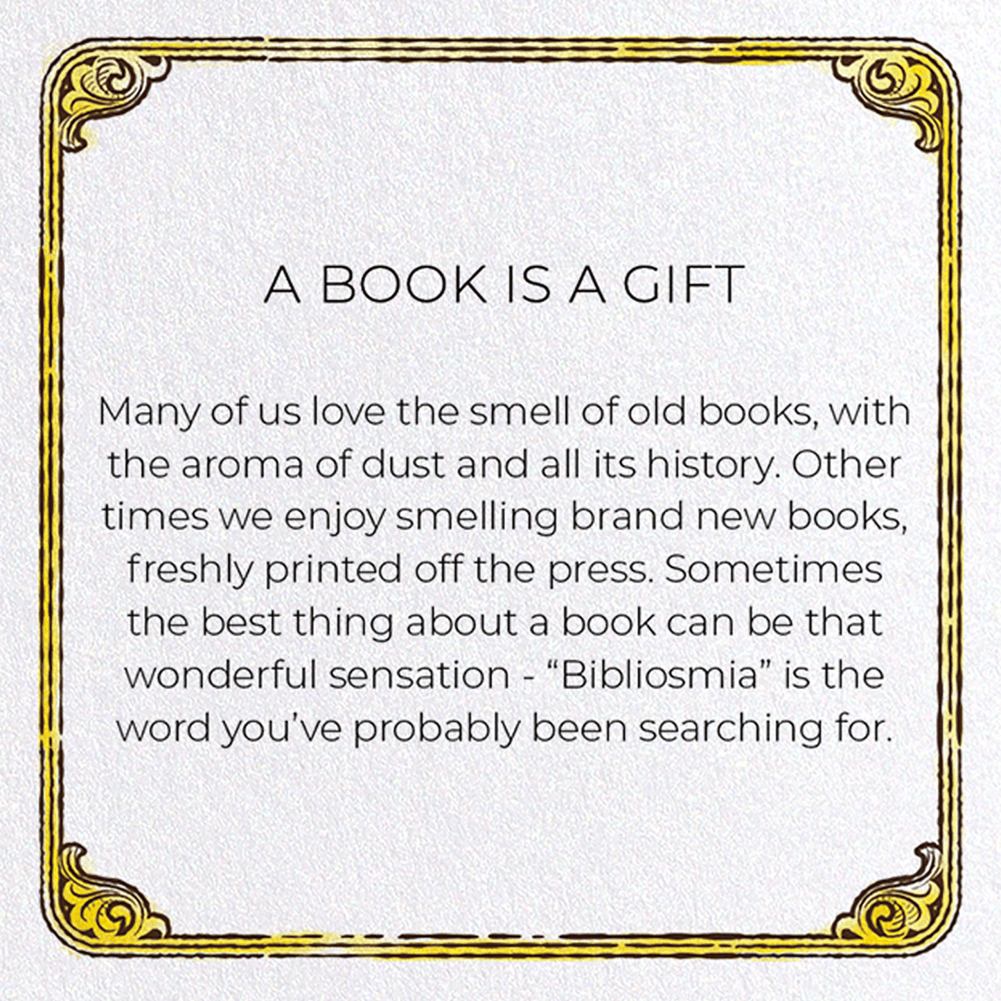 A BOOK IS A GIFT: Victorian Greeting Card