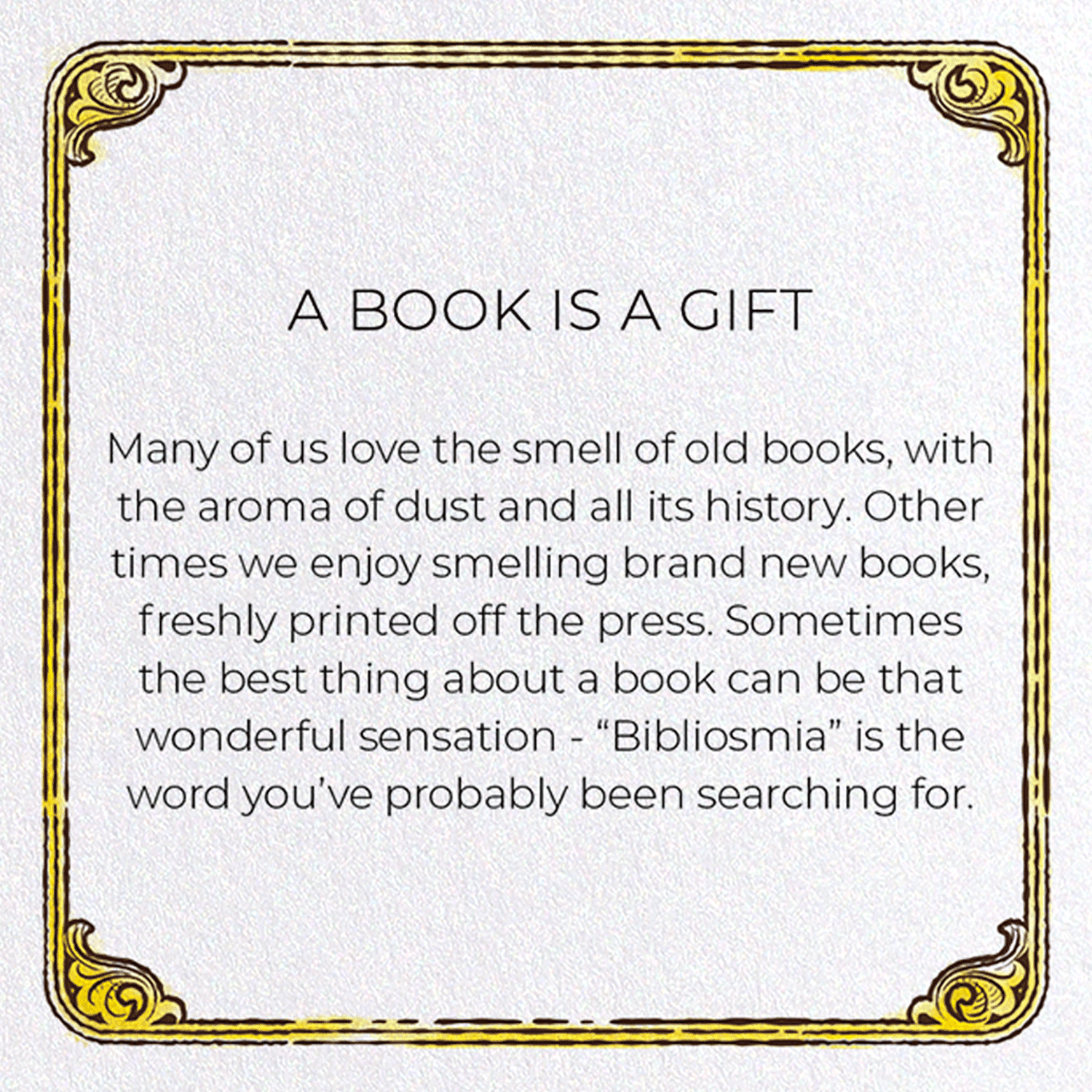 A BOOK IS A GIFT: Victorian Greeting Card