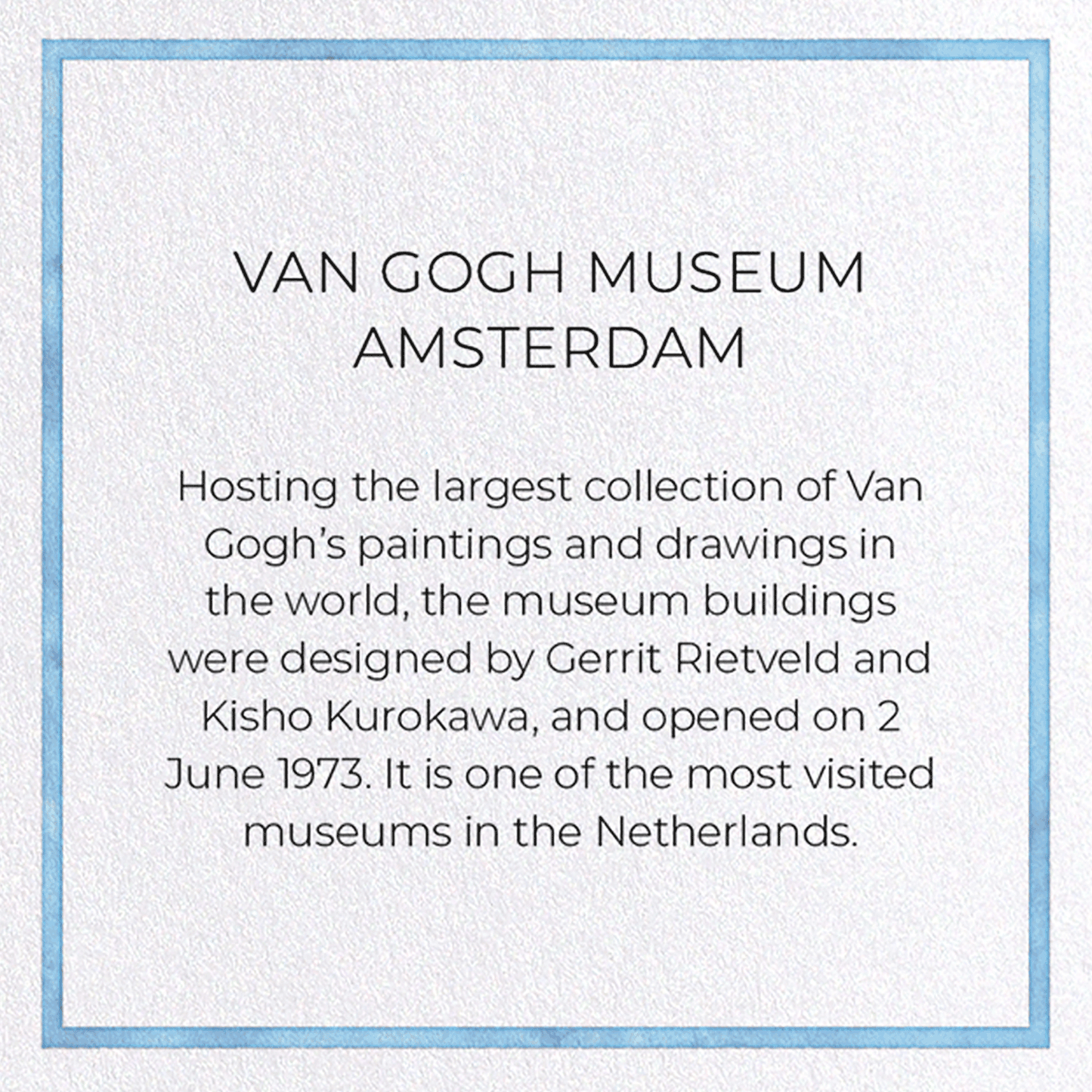 VAN GOGH MUSEUM AMSTERDAM: Painting Greeting Card