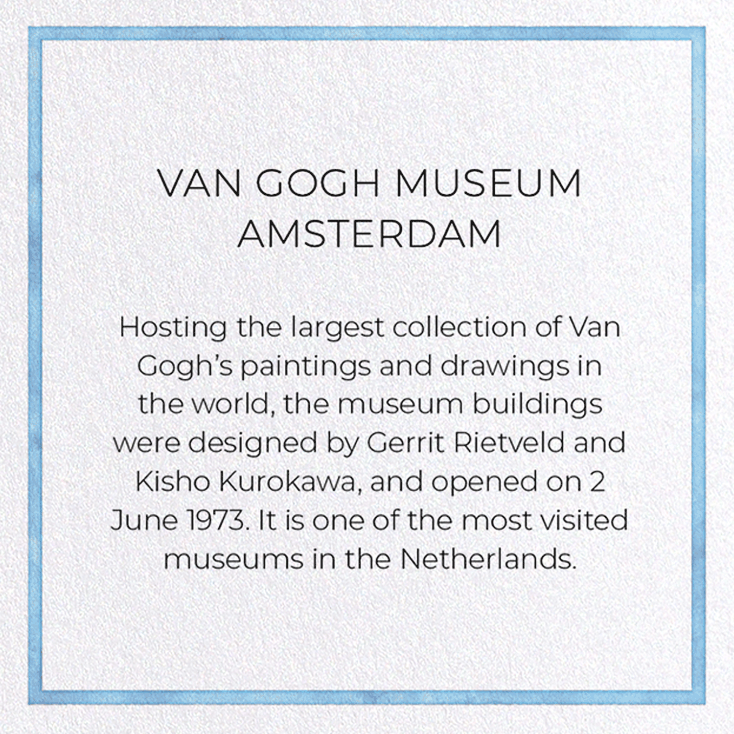 VAN GOGH MUSEUM AMSTERDAM: Painting Greeting Card