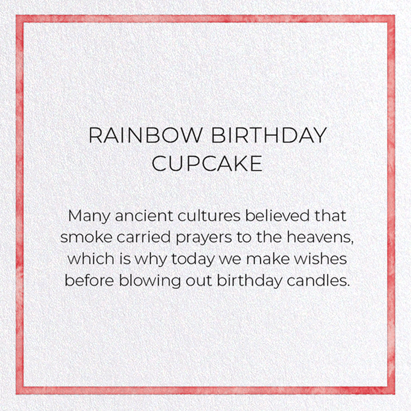 RAINBOW BIRTHDAY CUPCAKE: Watercolour Greeting Card
