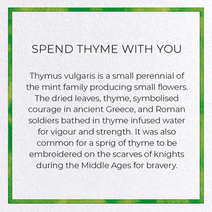 SPEND THYME WITH YOU: Watercolour Greeting Card