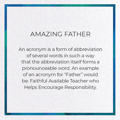 AMAZING FATHER: Watercolour Greeting Card
