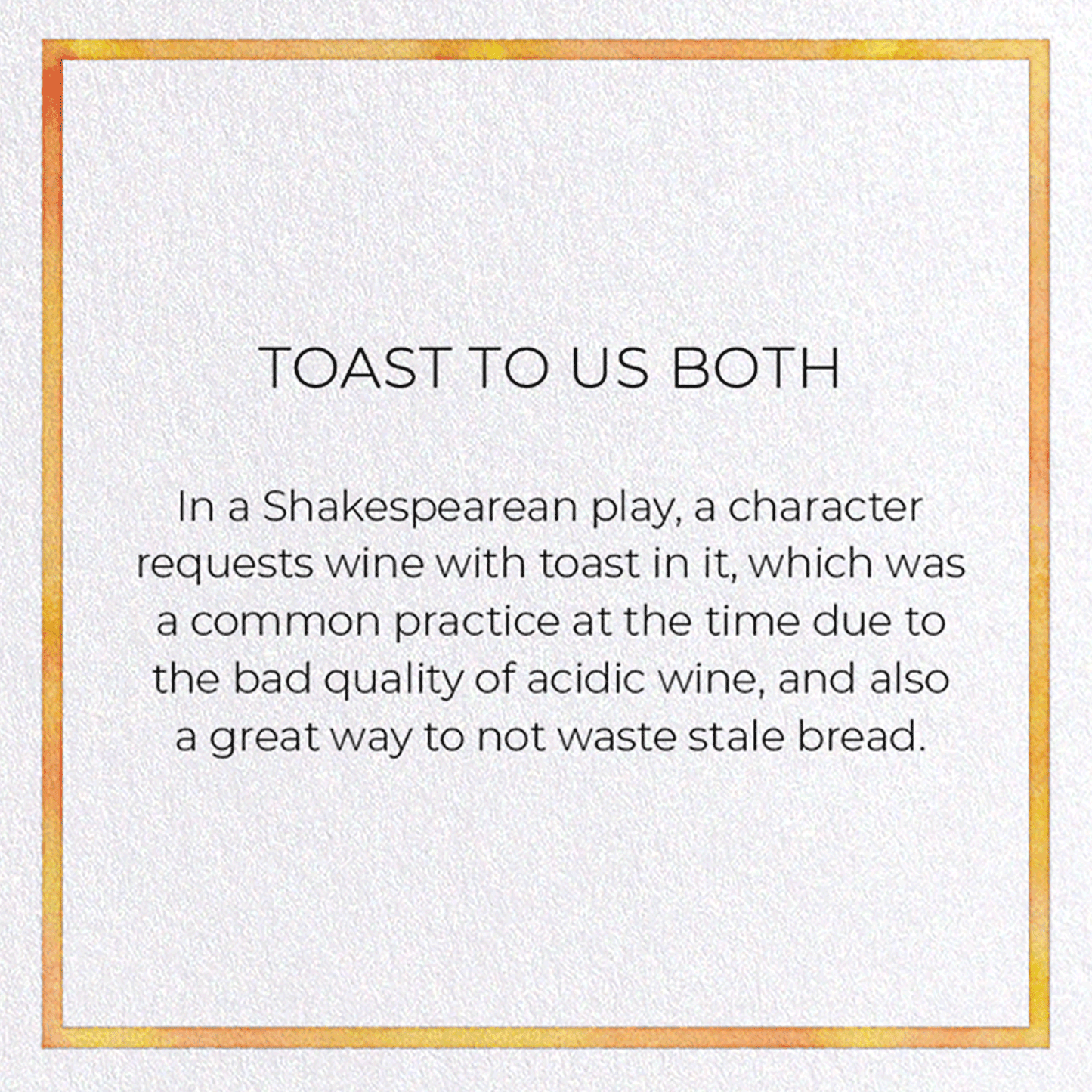 TOAST TO US BOTH: Watercolour Greeting Card