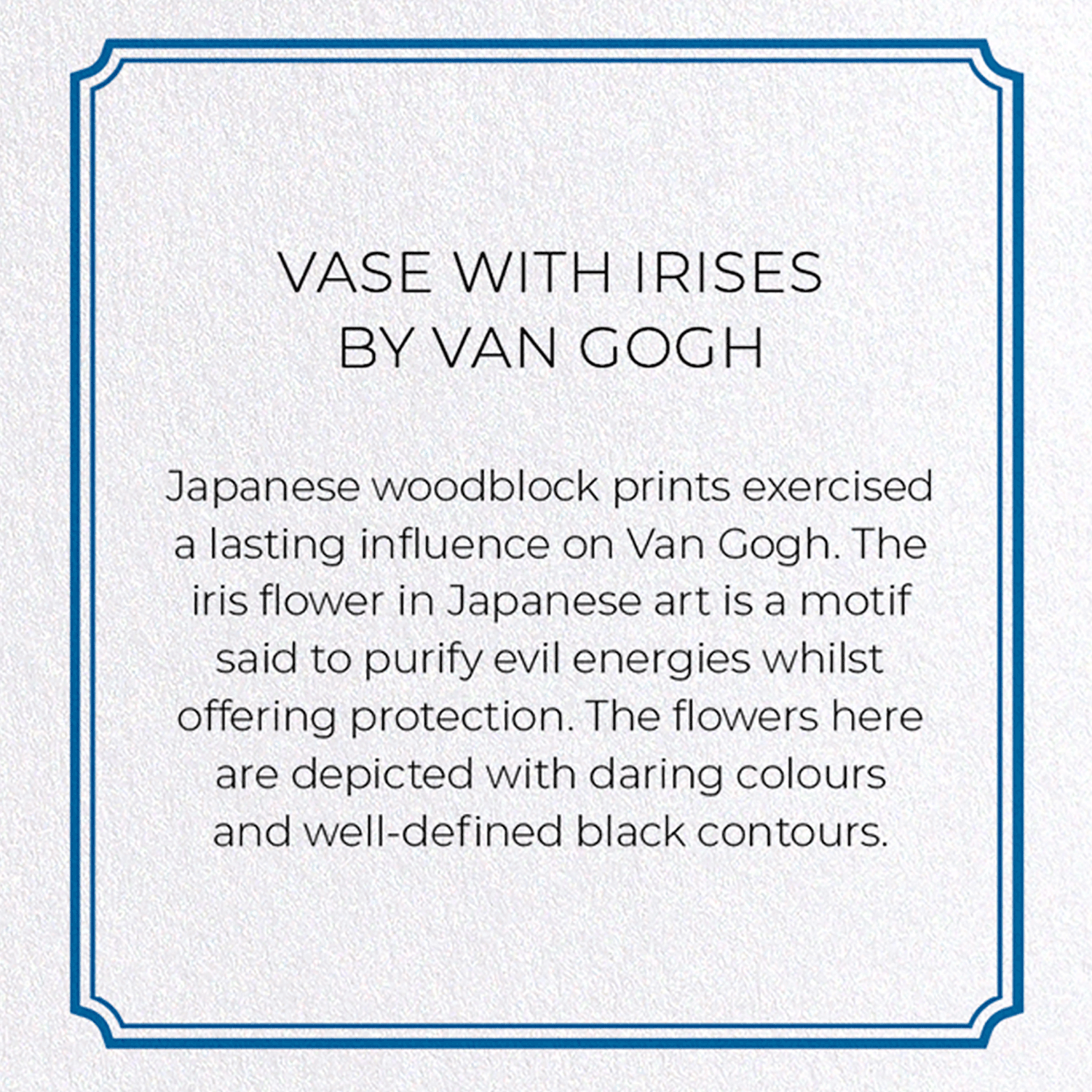 VASE WITH IRISES BY VAN GOGH: Painting Greeting Card