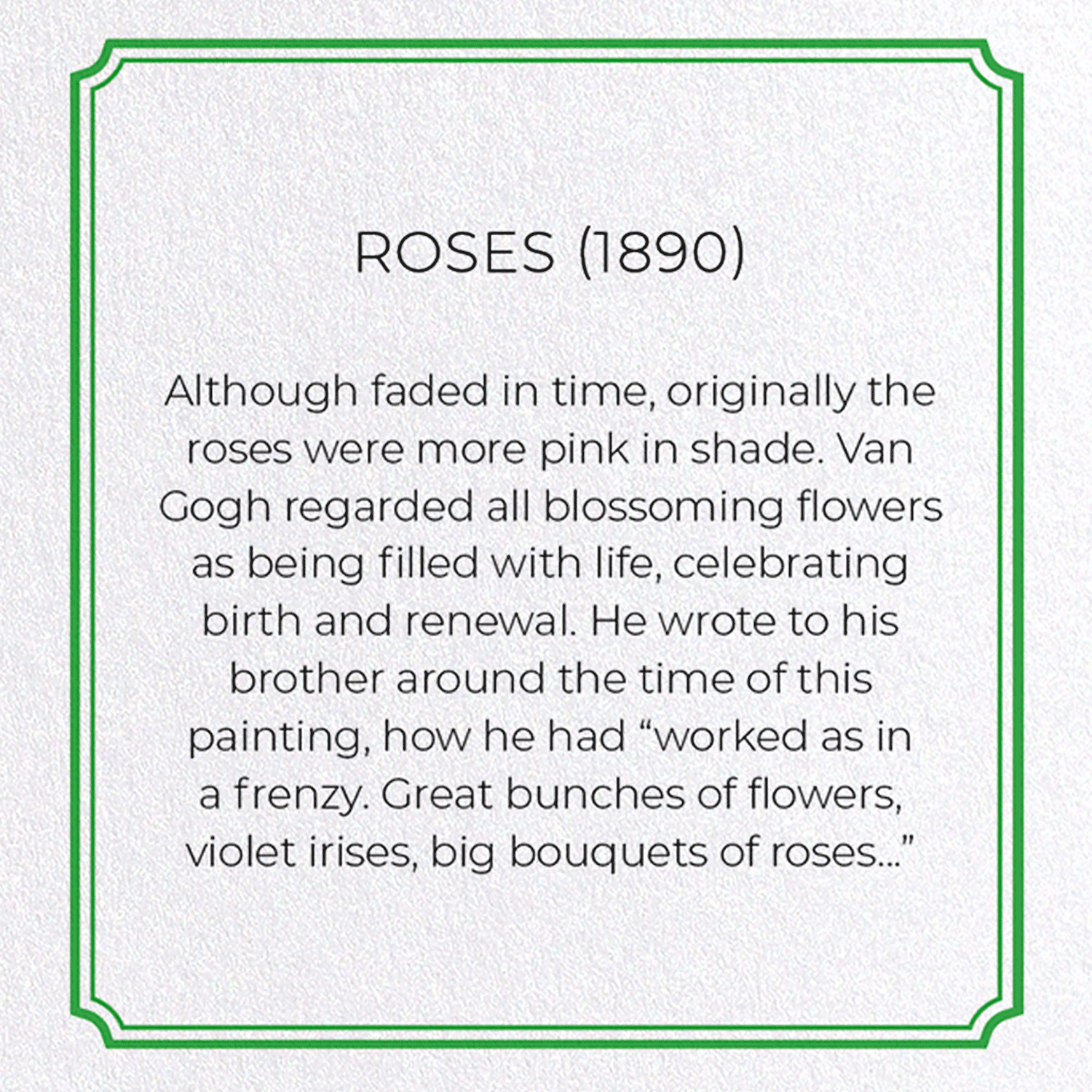 ROSES (1890): Painting Greeting Card