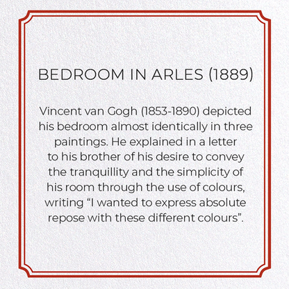BEDROOM IN ARLES (1889): Painting Greeting Card