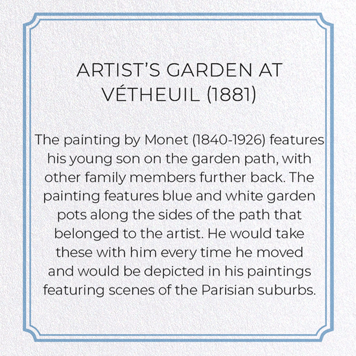 ARTIST'S GARDEN AT VÉTHEUIL (1881): Painting Greeting Card