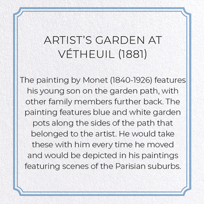 ARTIST'S GARDEN AT VÉTHEUIL (1881): Painting Greeting Card