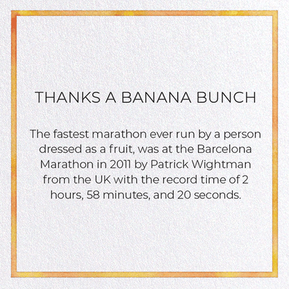 THANKS A BANANA BUNCH: Watercolour Greeting Card