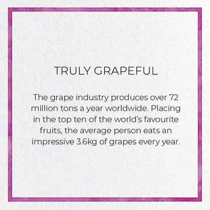 TRULY GRAPEFUL: Watercolour Greeting Card