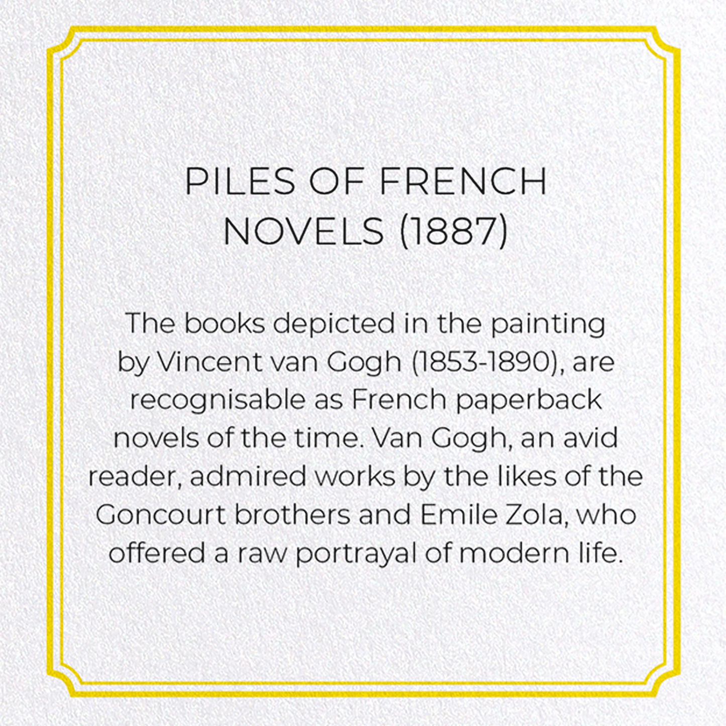 PILES OF FRENCH NOVELS (1887): Painting Greeting Card