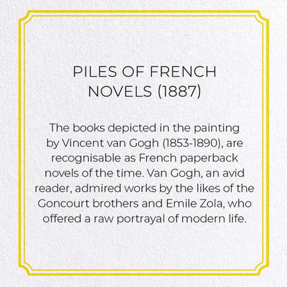 PILES OF FRENCH NOVELS (1887): Painting Greeting Card