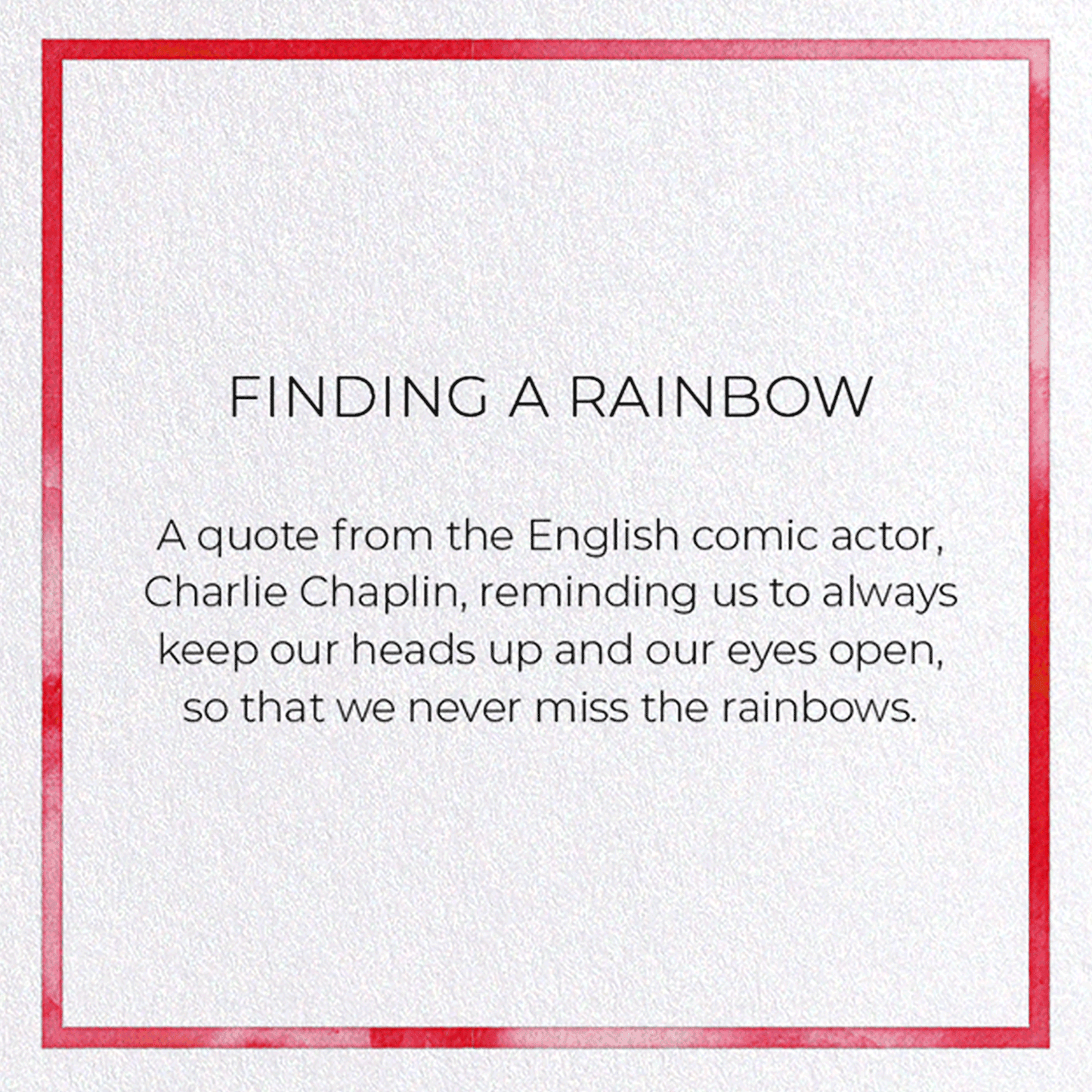 FINDING A RAINBOW: Watercolour Greeting Card