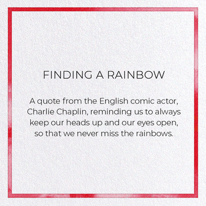 FINDING A RAINBOW: Watercolour Greeting Card