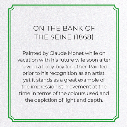 ON THE BANK OF THE SEINE (1868): Painting Greeting Card