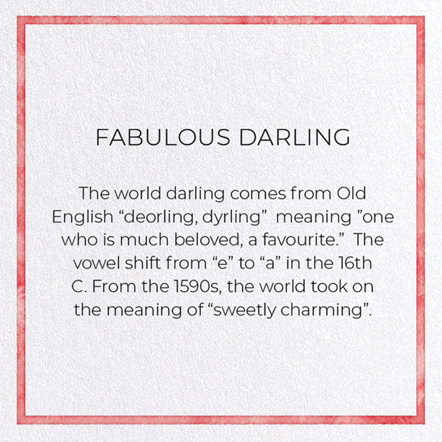 FABULOUS DARLING: Watercolour Greeting Card