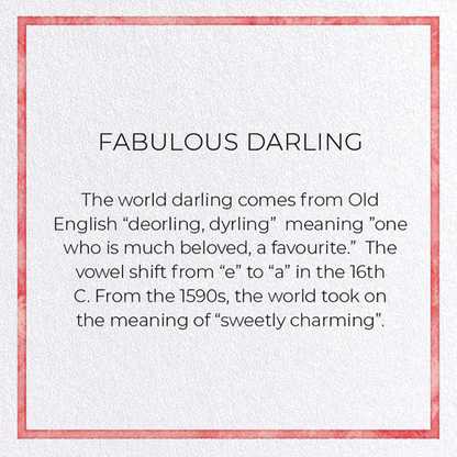 FABULOUS DARLING: Watercolour Greeting Card