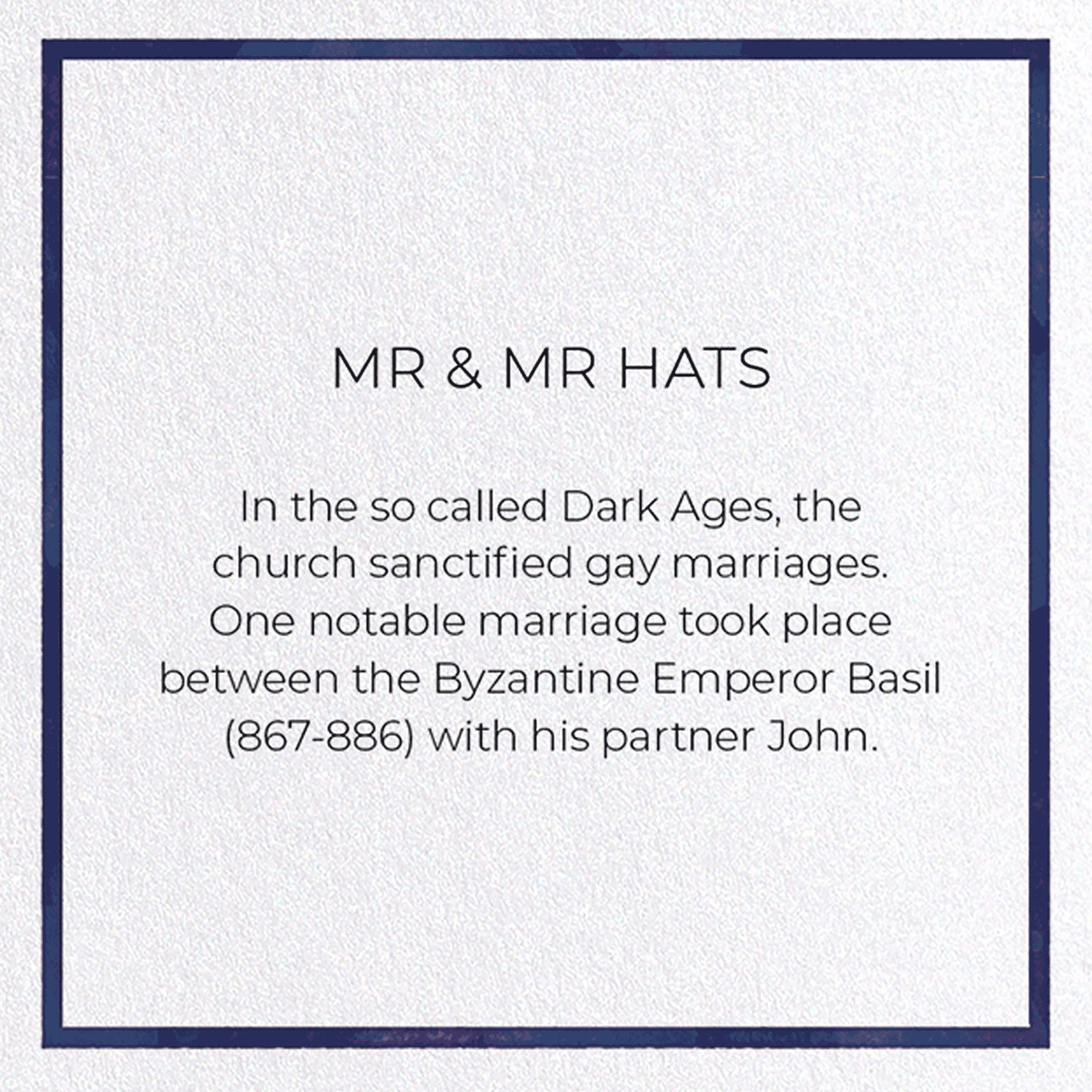 MR & MR HATS: Watercolour Greeting Card