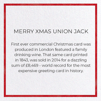 MERRY XMAS UNION JACK: Watercolour Greeting Card