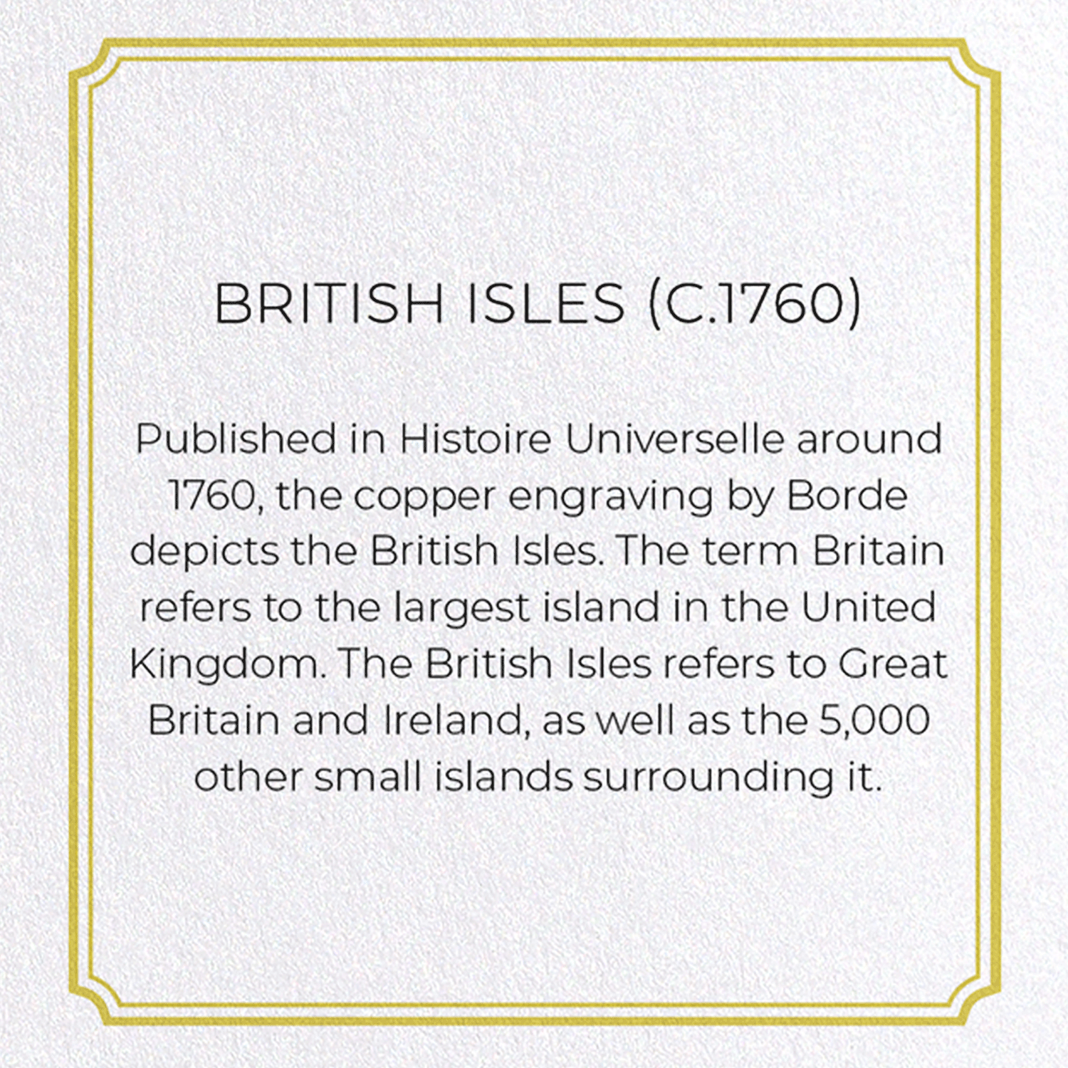BRITISH ISLES (C.1760): Antique Map Greeting Card