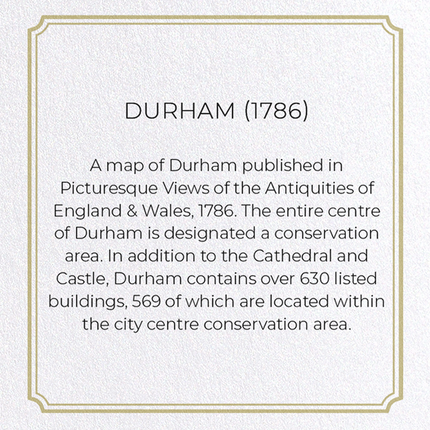 DURHAM (1786): Antique Map Greeting Card