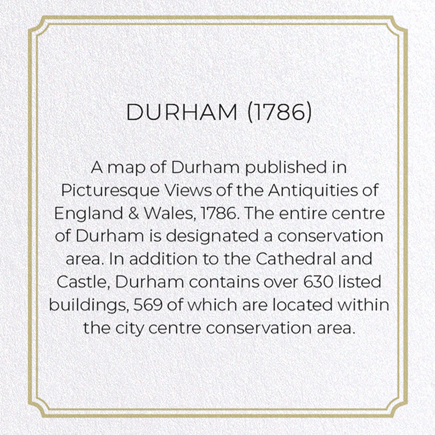 DURHAM (1786): Antique Map Greeting Card