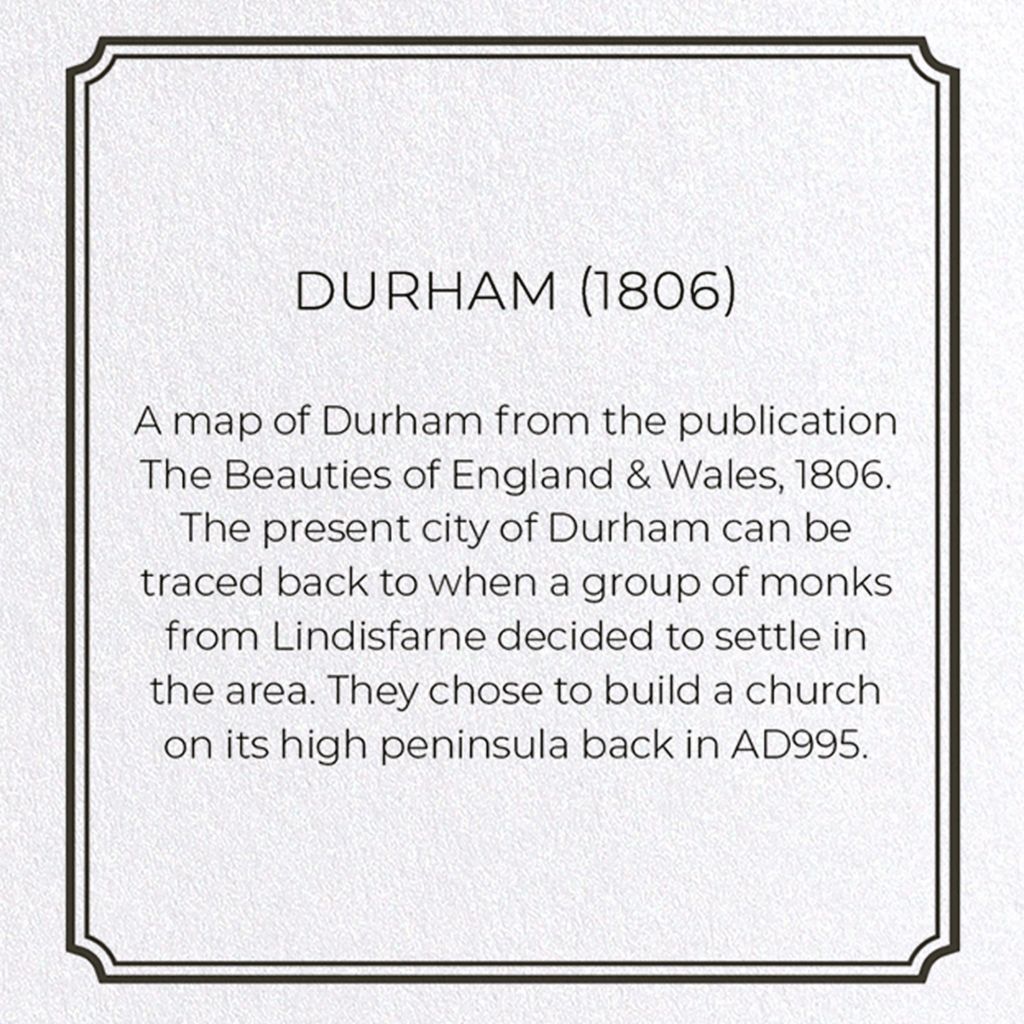 DURHAM (1806): Antique Map Greeting Card
