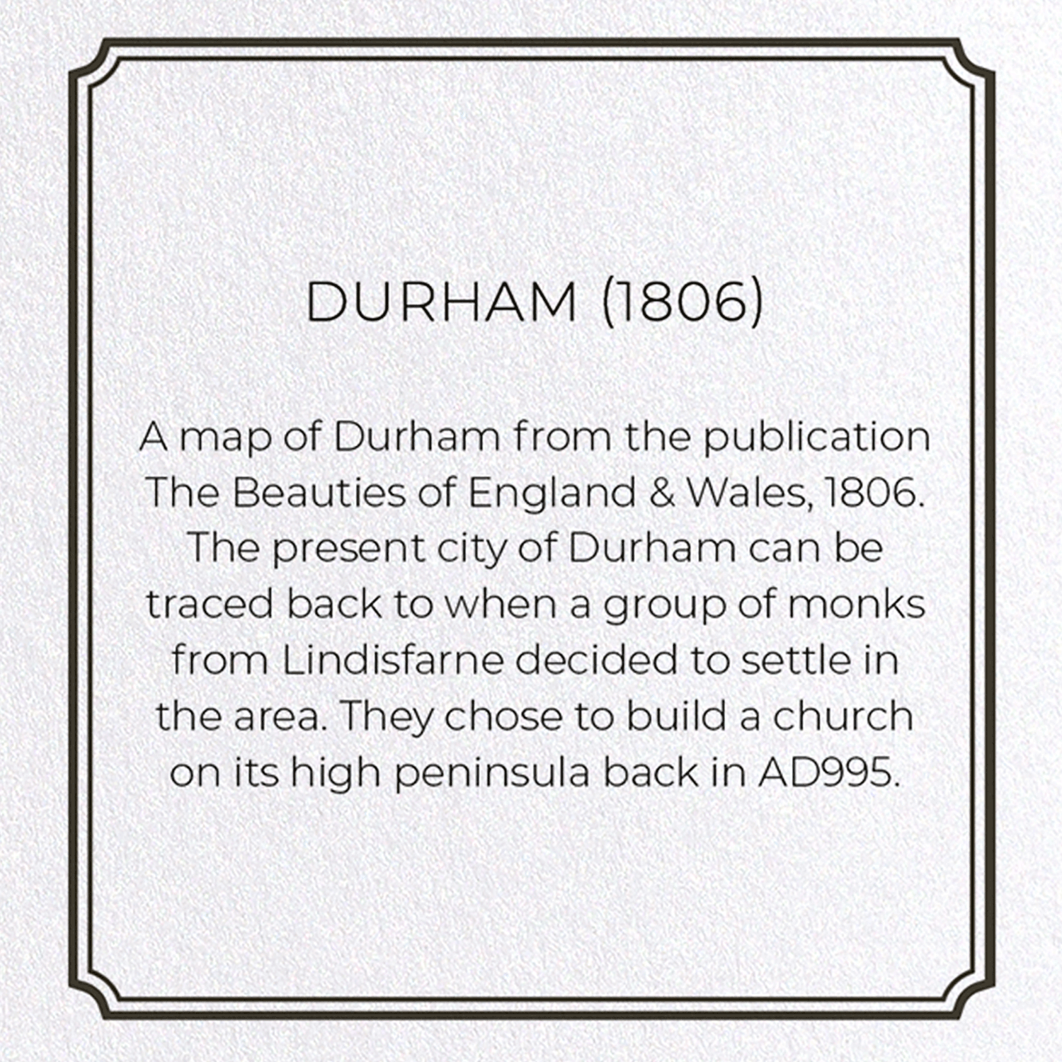 DURHAM (1806): Antique Map Greeting Card