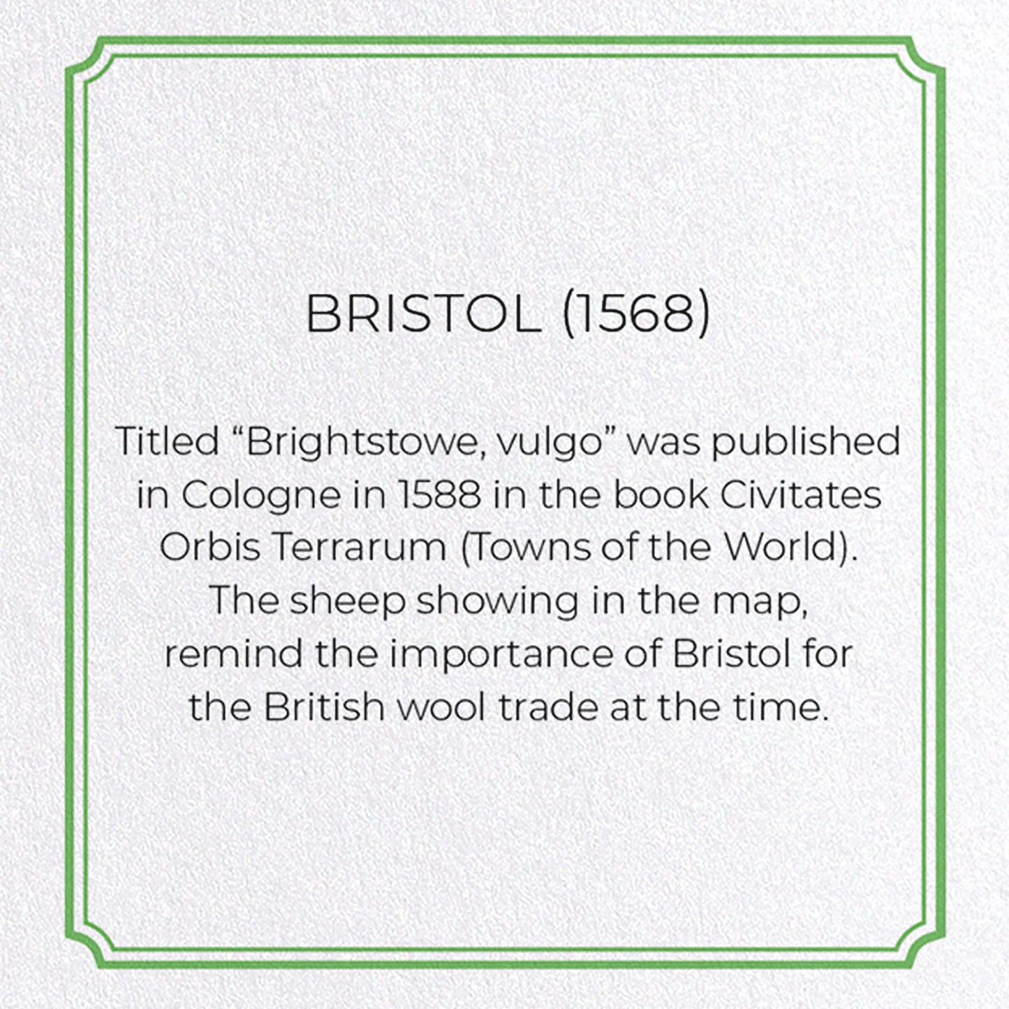 BRISTOL (1568): Antique Map Greeting Card