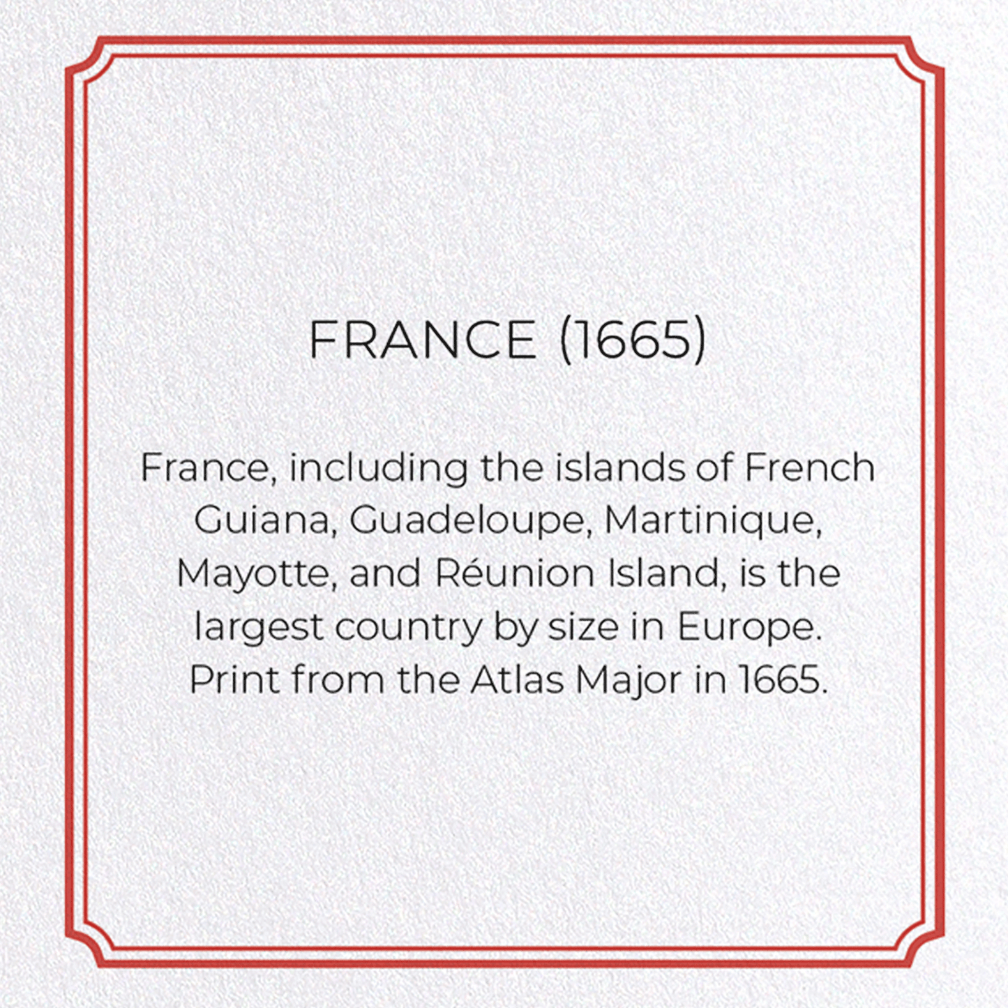 FRANCE (1665): Antique Map Greeting Card