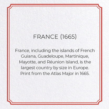FRANCE (1665): Antique Map Greeting Card