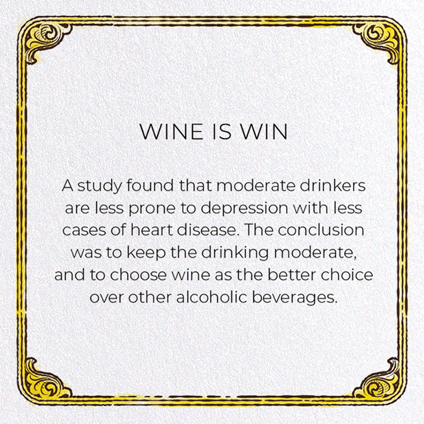 WINE IS WIN: Victorian Greeting Card