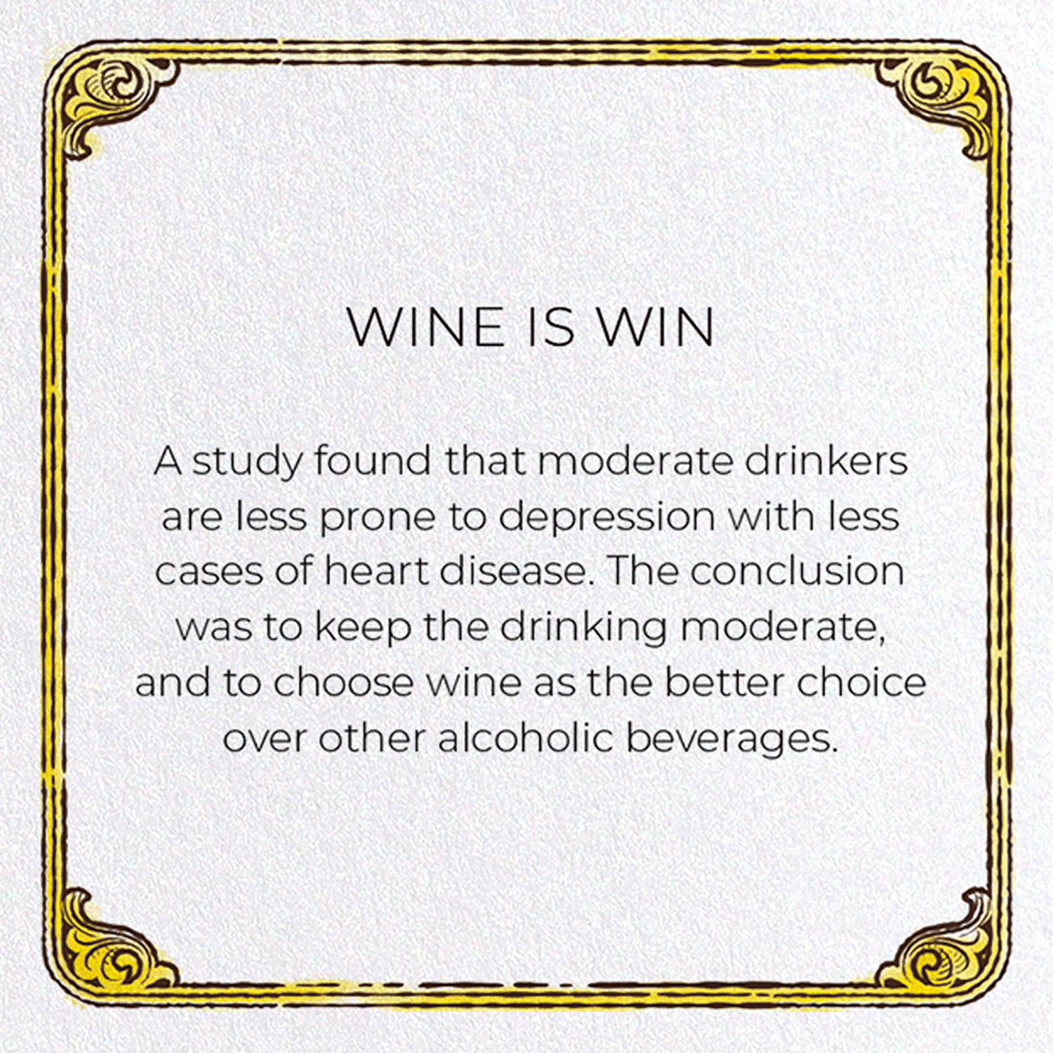 WINE IS WIN: Victorian Greeting Card