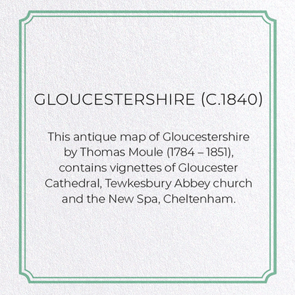 GLOUCESTERSHIRE (C.1840): Antique Map Greeting Card