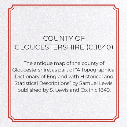 COUNTY OF GLOUCESTERSHIRE (C.1840): Antique Map Greeting Card