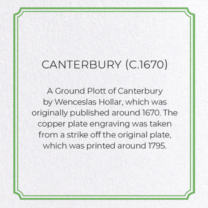 CANTERBURY (C.1670): Antique Map Greeting Card