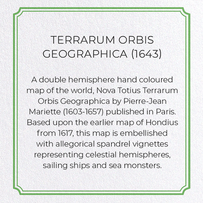 TERRARUM ORBIS GEOGRAPHICA (1643): Antique Map Greeting Card